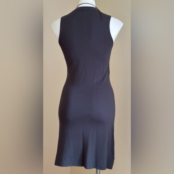 Lapis Gray/Blue Sleeveless Body con Dress SZ M Pull Over 2 Big Buttons I… - Picture 4 of 11